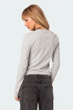 Marny Long Sleeve Waffle Top
