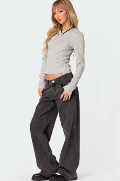 Marny Long Sleeve Waffle Top