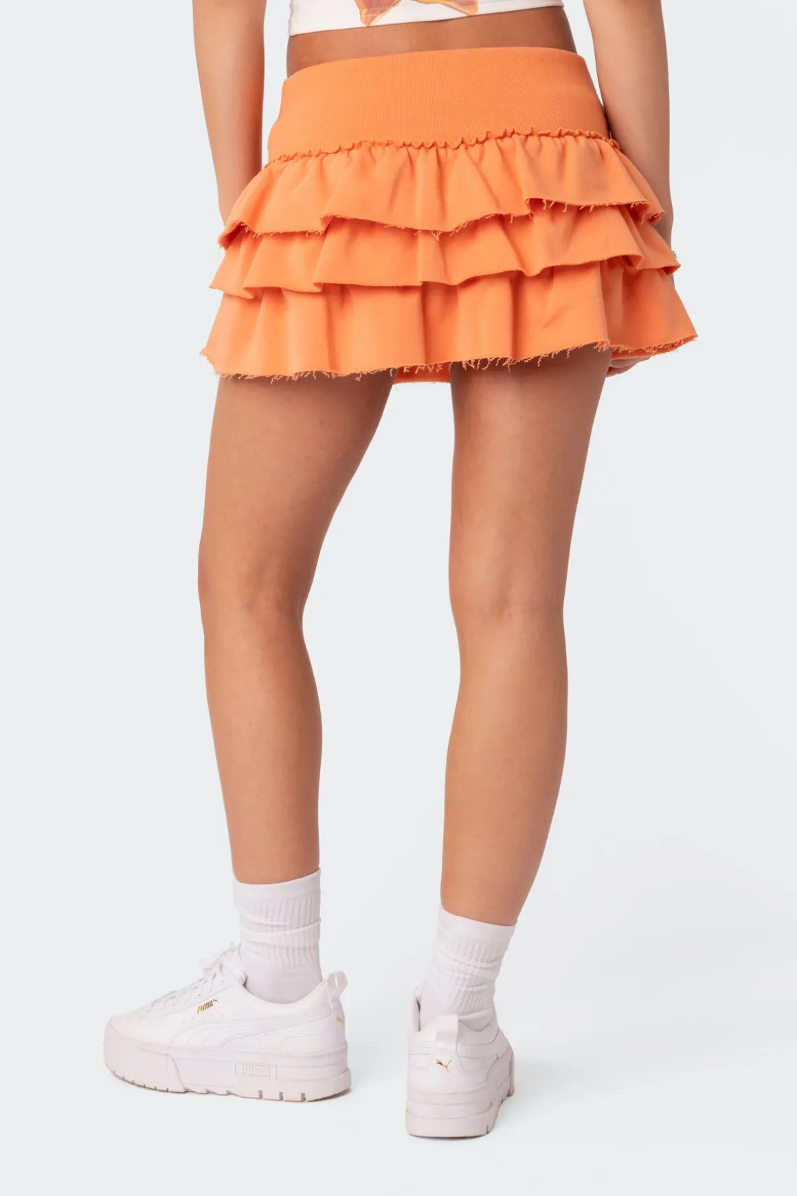 Martina Ruffle Terry Mini Skirt