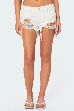 Matilda Low Rise Distressed Denim Shorts