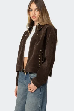 Memphis Studded Faux Suede Jacket