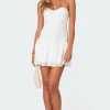 Mesh & Chiffon Corset Mini Dress