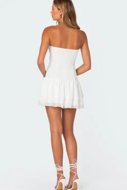 Mesh & Chiffon Corset Mini Dress