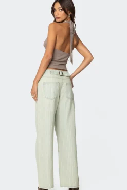 Mila Plunge Neck Halter Top