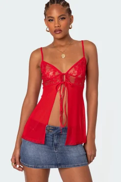 Mimosa Sheer Lace Long Tank Top