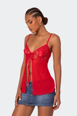 Mimosa Sheer Lace Long Tank Top