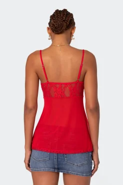 Mimosa Sheer Lace Long Tank Top