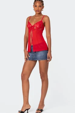 Mimosa Sheer Lace Long Tank Top