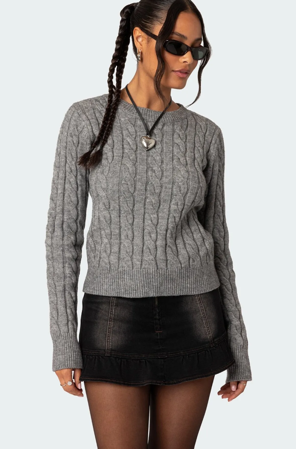 Minka Fitted Cable Knit Sweater