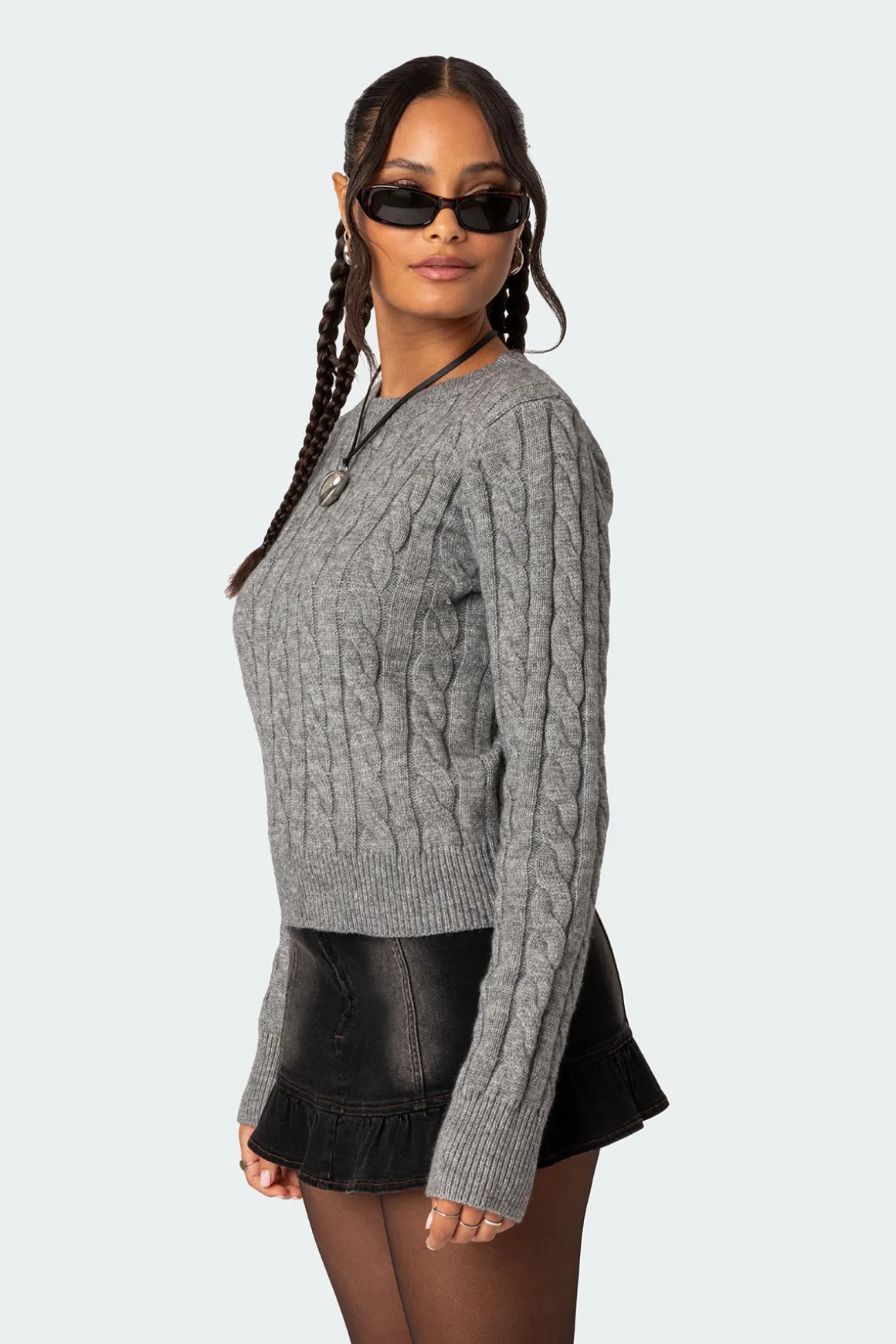 Minka Fitted Cable Knit Sweater