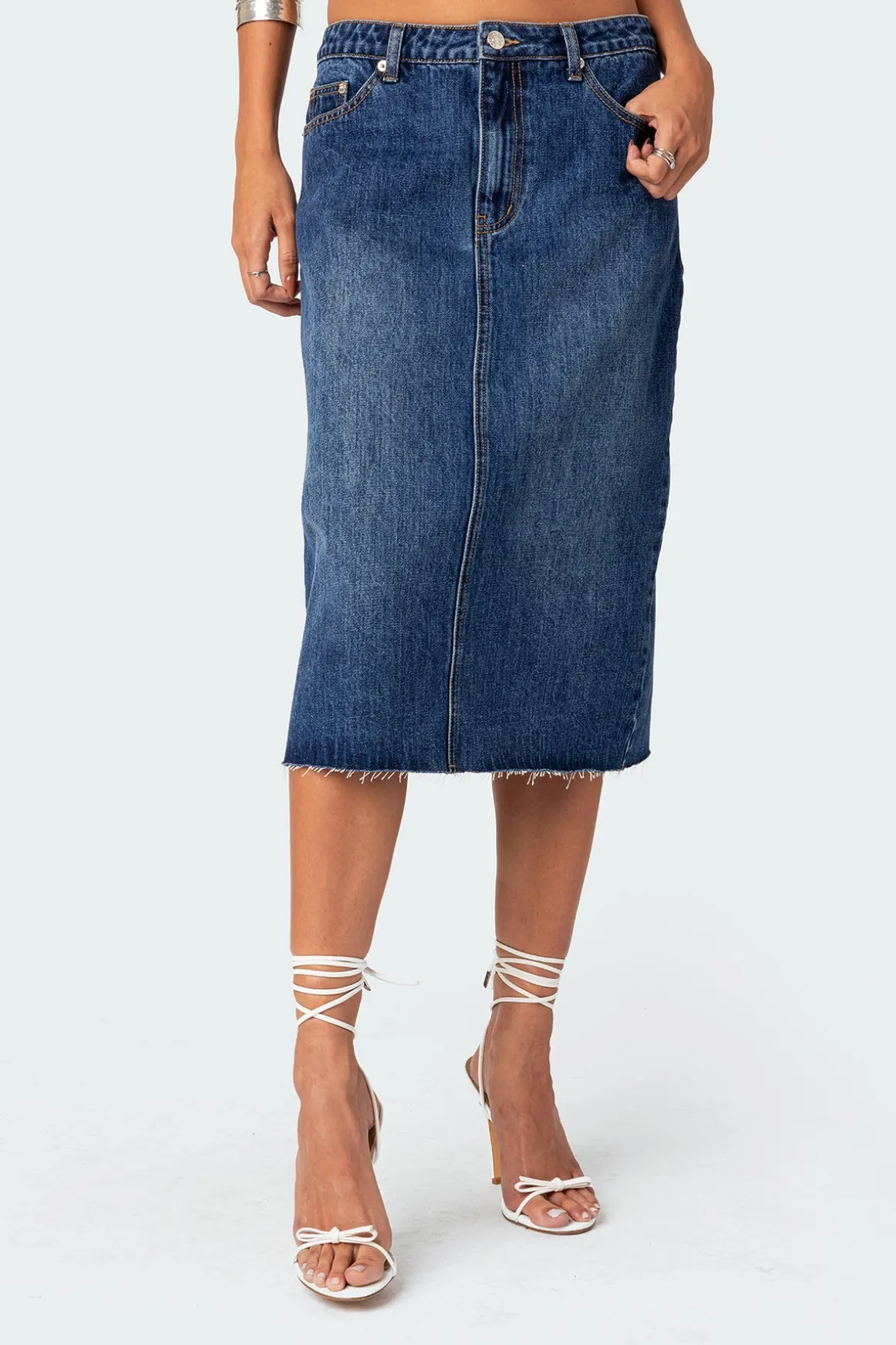 Mirah Denim Midi Skirt