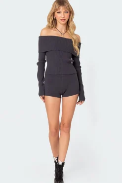 Miriam Fold Over Knit Top