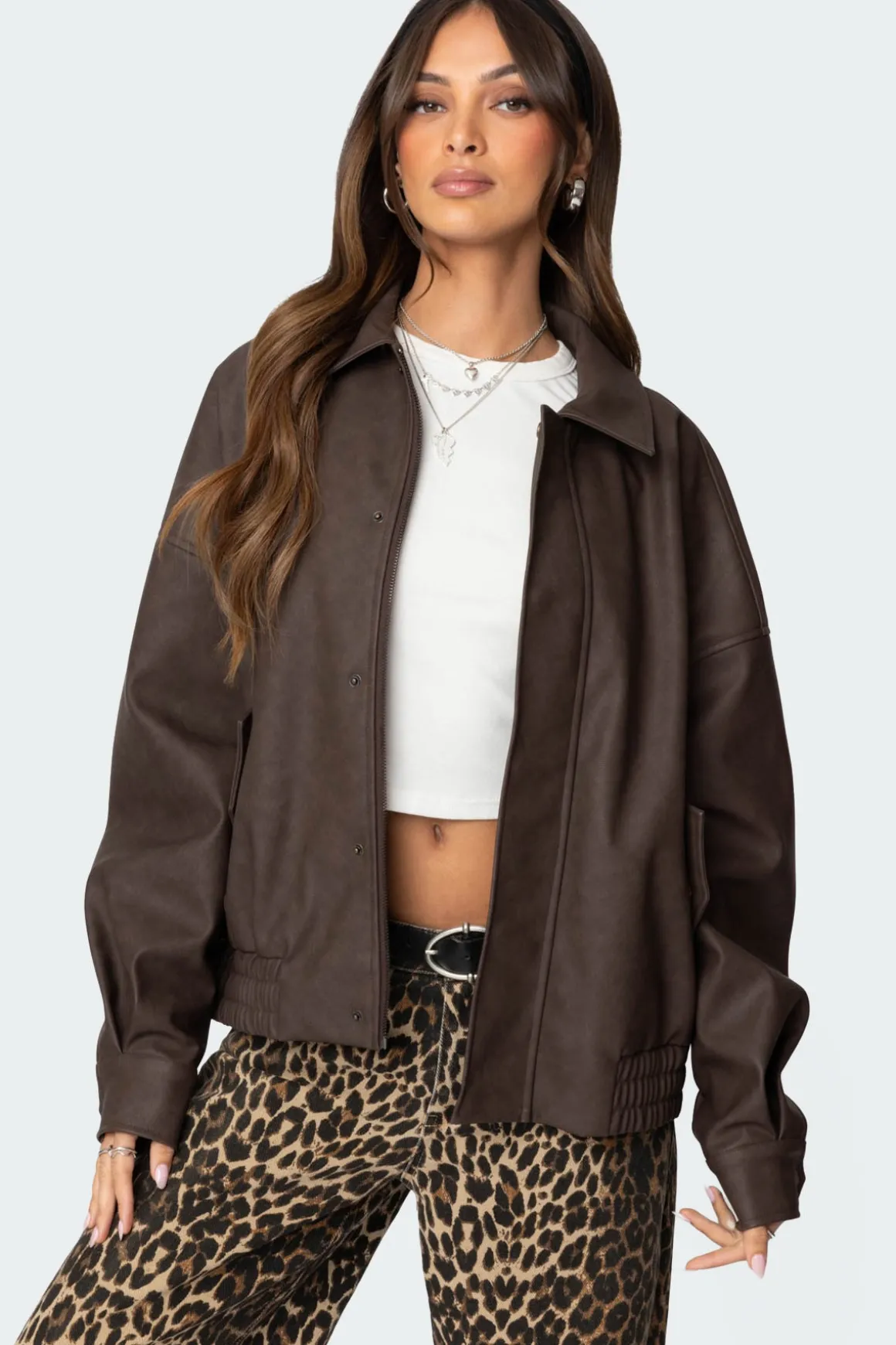 Mori Oversized Faux Leather Jacket