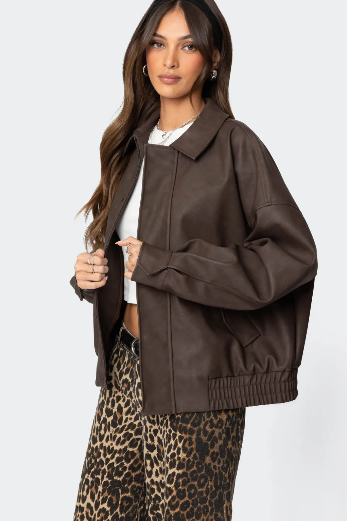 Mori Oversized Faux Leather Jacket