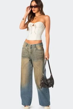 Muddy Washed Low Rise Jeans