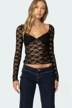 Mykonos Sheer Lace Top