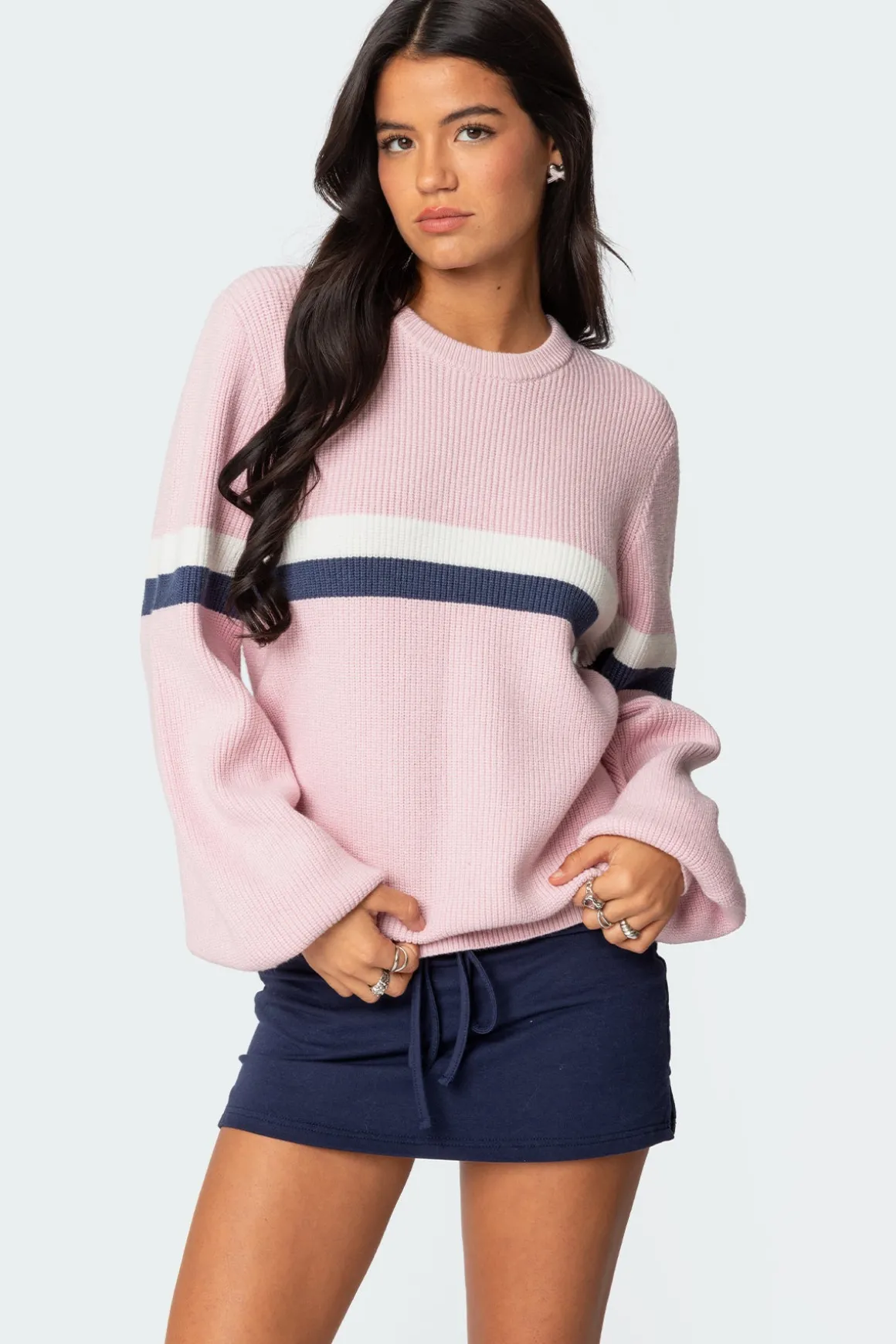 Nautical Striped Oversized Sweater