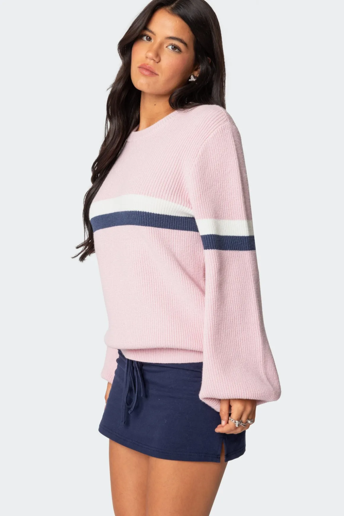 Nautical Striped Oversized Sweater