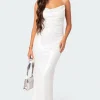 Nellie Sequin Open Back Maxi Dress