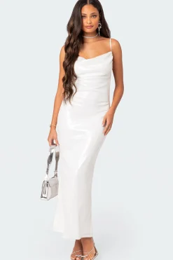 Nellie Sequin Open Back Maxi Dress