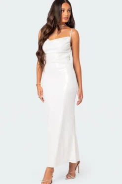 Nellie Sequin Open Back Maxi Dress