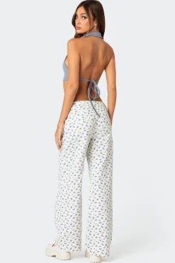 Open Back Collared Crop Top