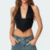 Open Back Triangle Halter Top