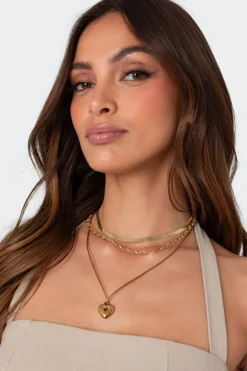Open Heart Layered Necklace