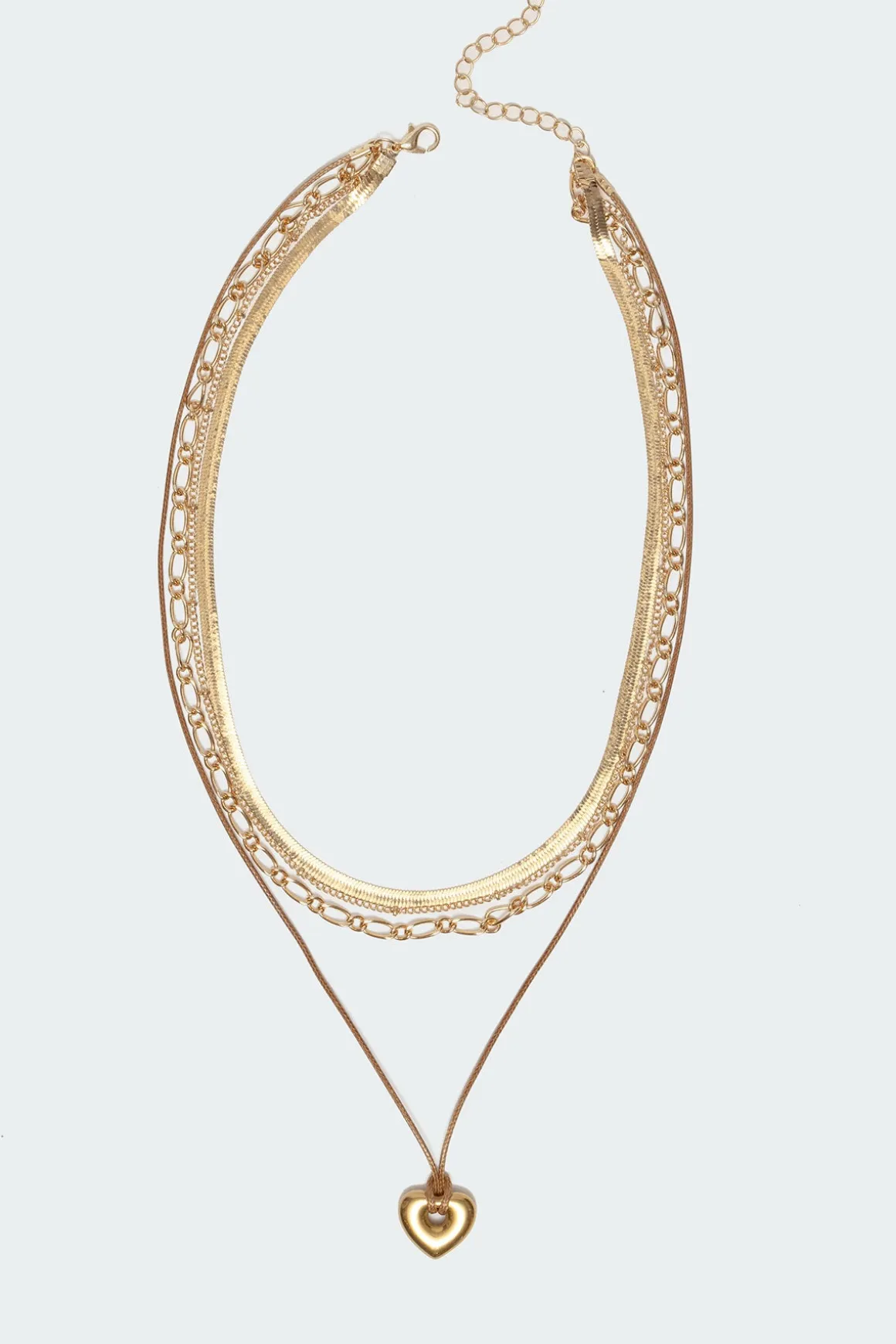 Open Heart Layered Necklace