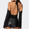 Open Shoulder Cowl Neck Top