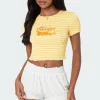 Orange Smocked Gingham Top