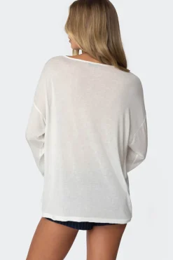 Oversized Semi Sheer Long Sleeve T Shirt