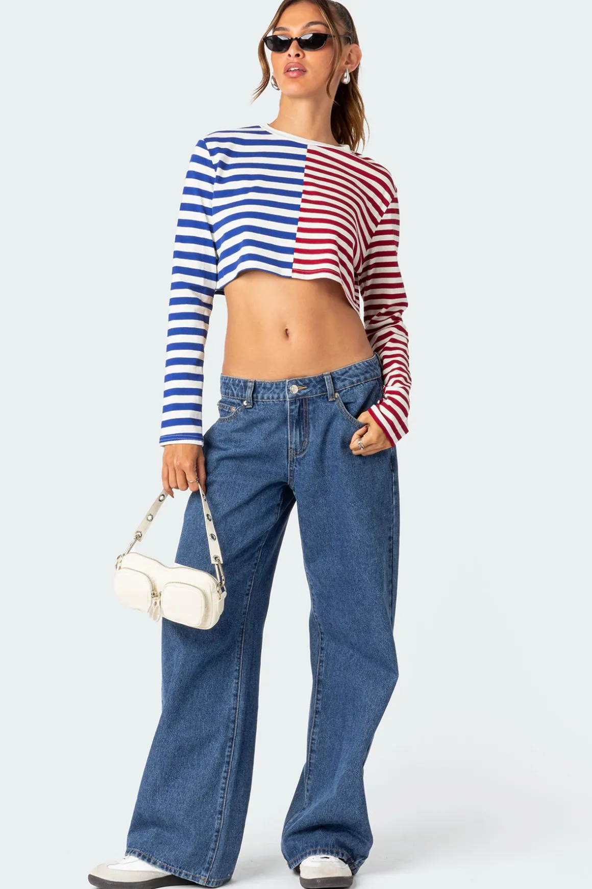 Oversized Striped Long Sleeve T Shirt