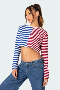 Oversized Striped Long Sleeve T Shirt