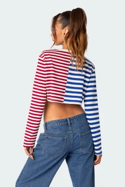 Oversized Striped Long Sleeve T Shirt