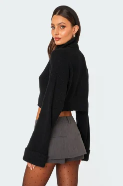 Oversized Turtle Neck Cropped Sweater