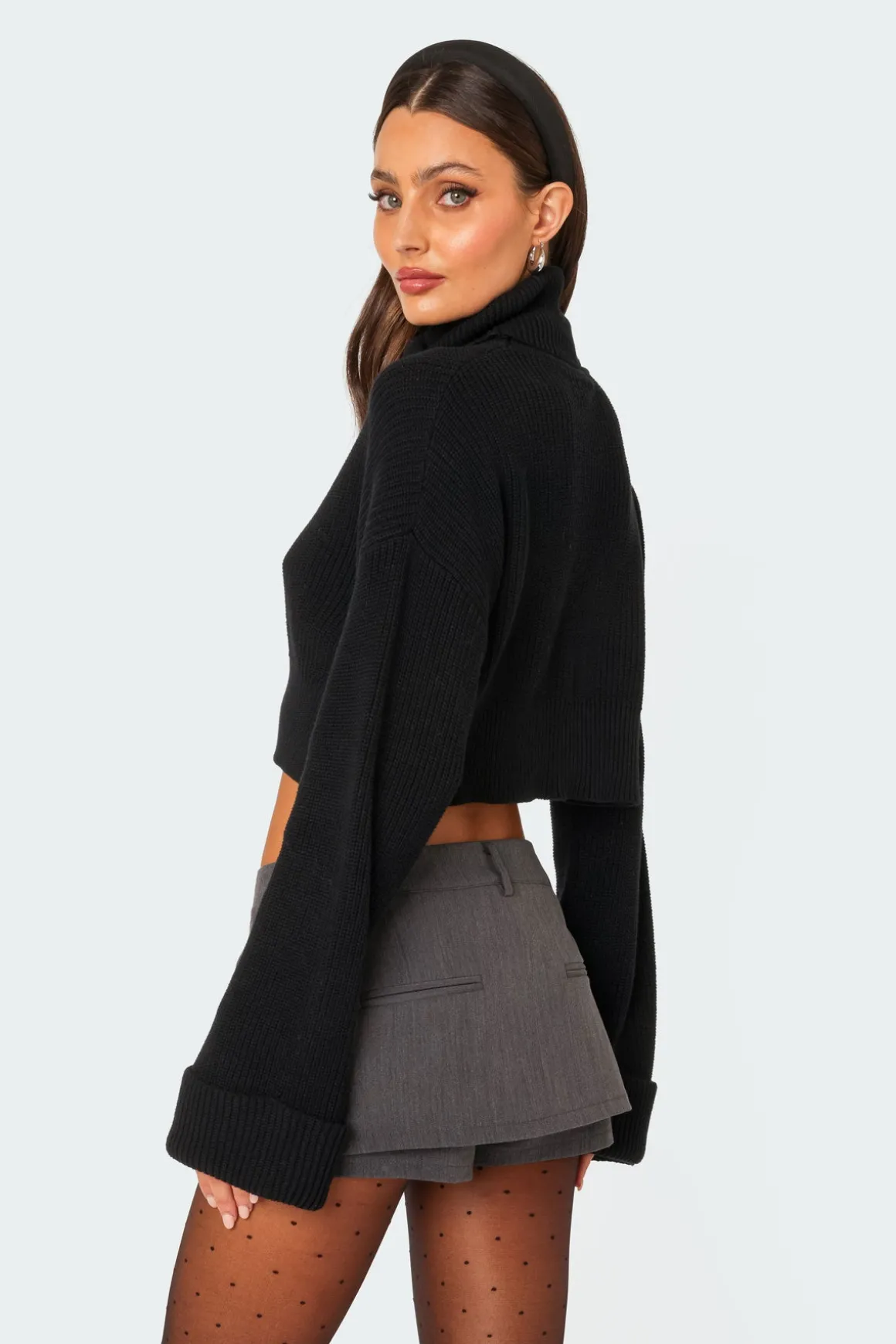 Oversized Turtle Neck Cropped Sweater