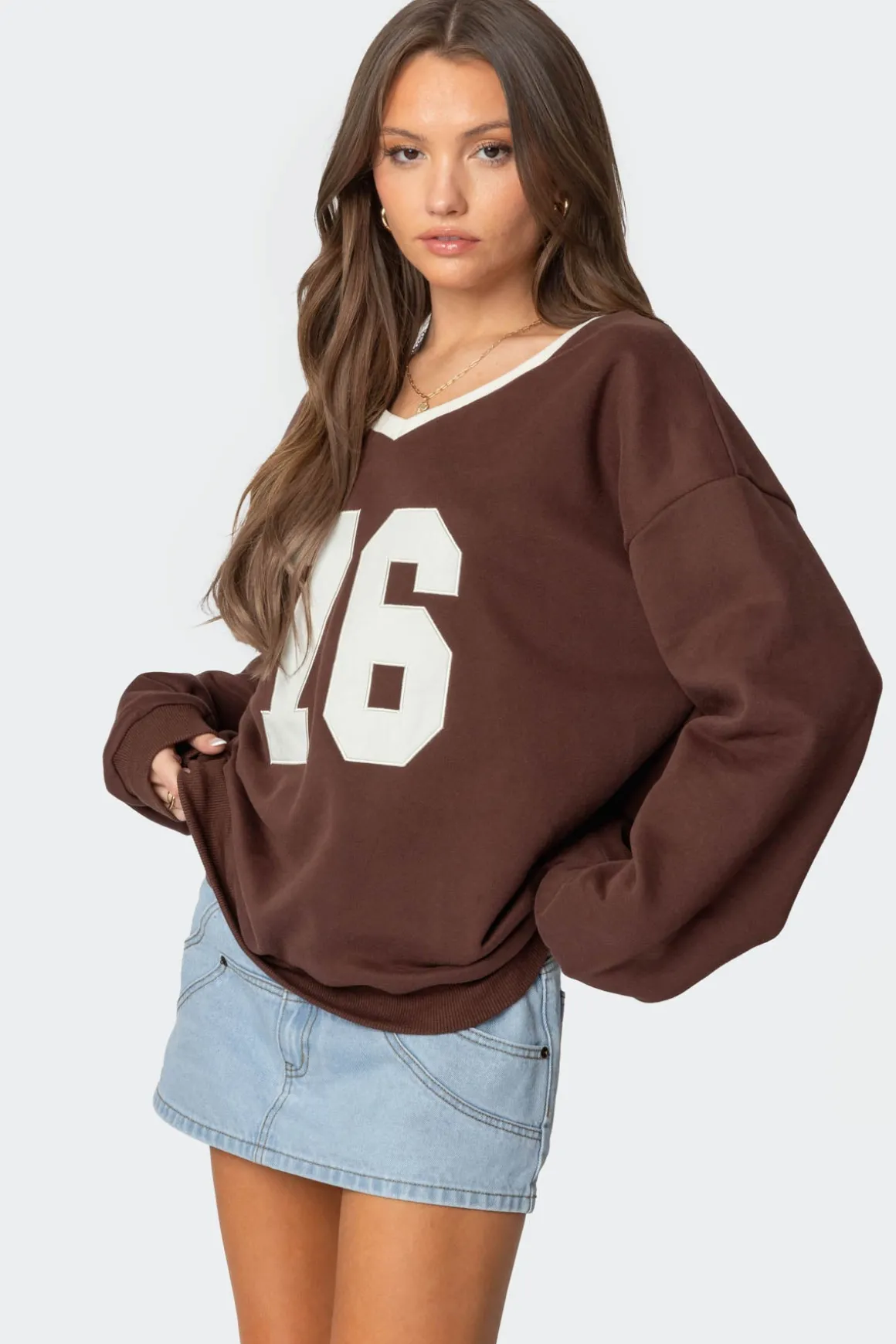76 Oversized V Neck Sweatshirt