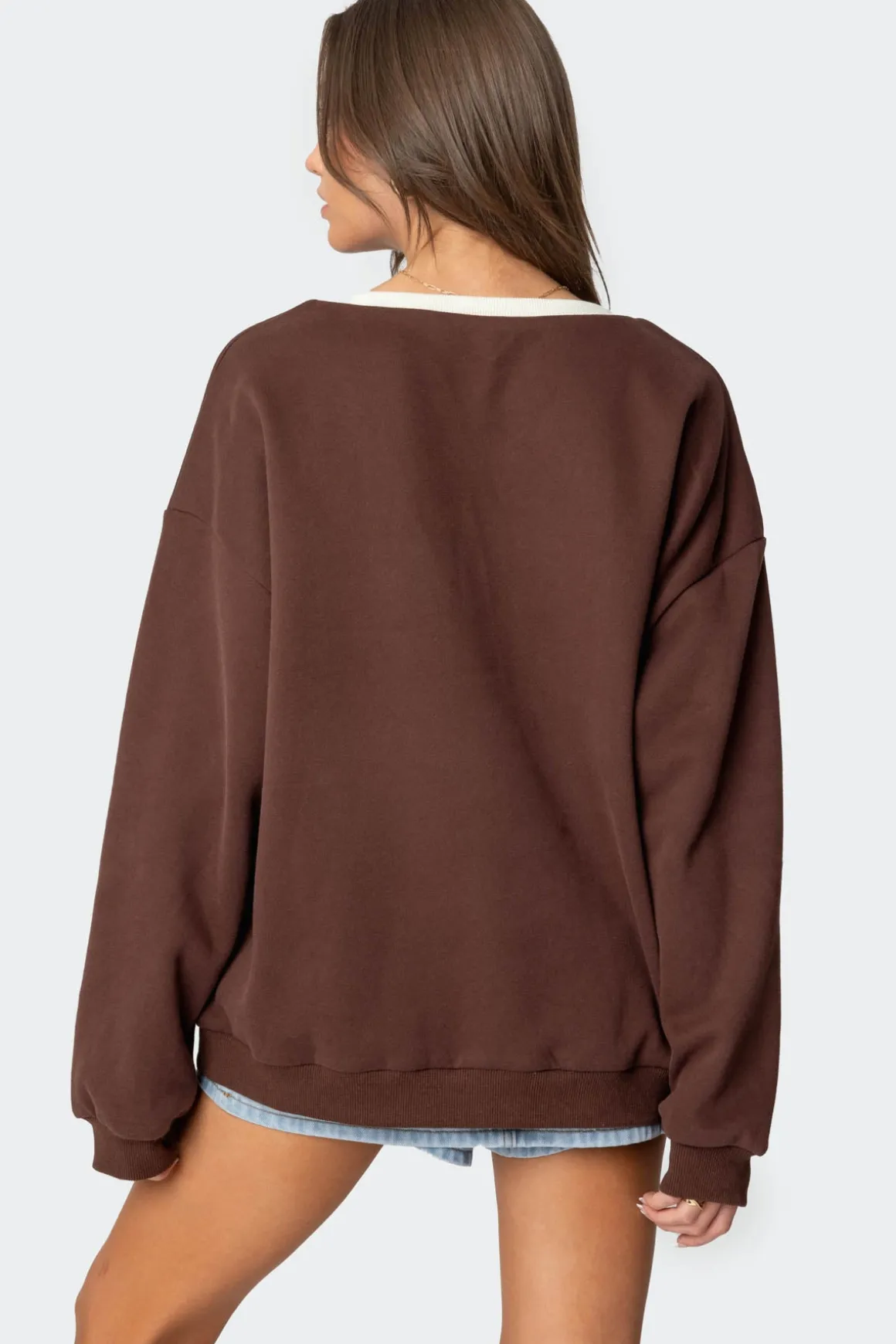 76 Oversized V Neck Sweatshirt