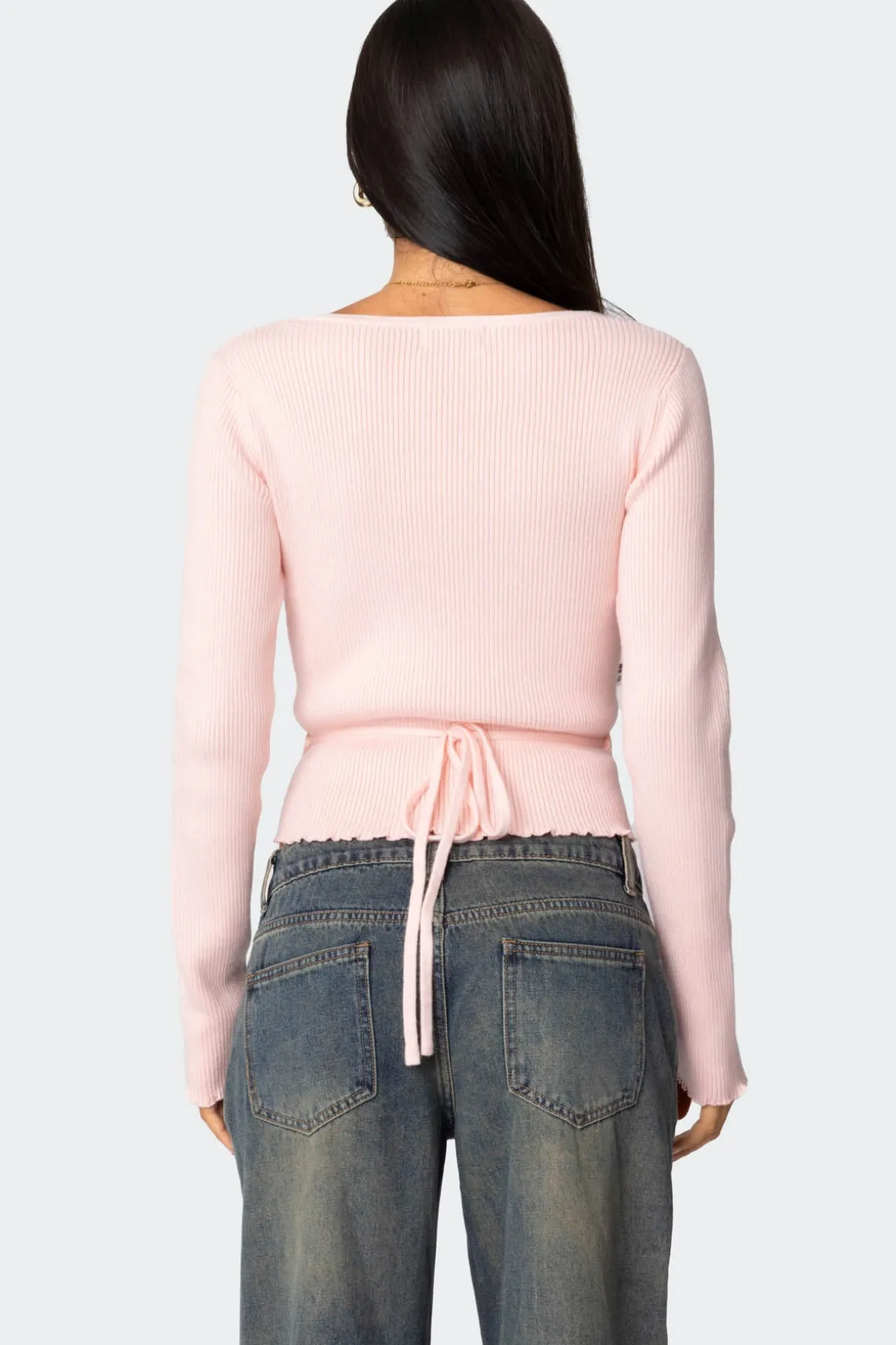 Paden Ribbed Knit Wrap Top