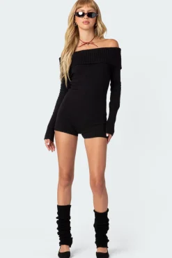 Pandorah Off Shoulder Knitted Romper