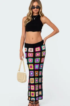 Patchwork Crochet Maxi Skirt