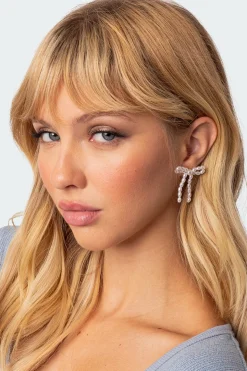 Pearl Bow Stud Earrings