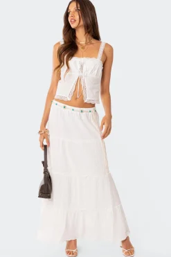 Peony Split Front Lacey Top