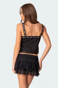 Peony Split Front Lacey Top