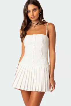 Perri Pleated Corset Mini Dress