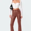 Petite Luna Faux Leather Flare Jeans
