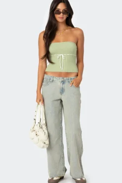 Petite Magda Low Rise Acid Wash Jeans
