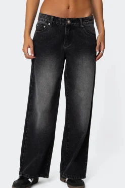 Petite Magda Low Rise Acid Wash Jeans