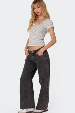 Petite Raelynn Washed Low Rise Jeans